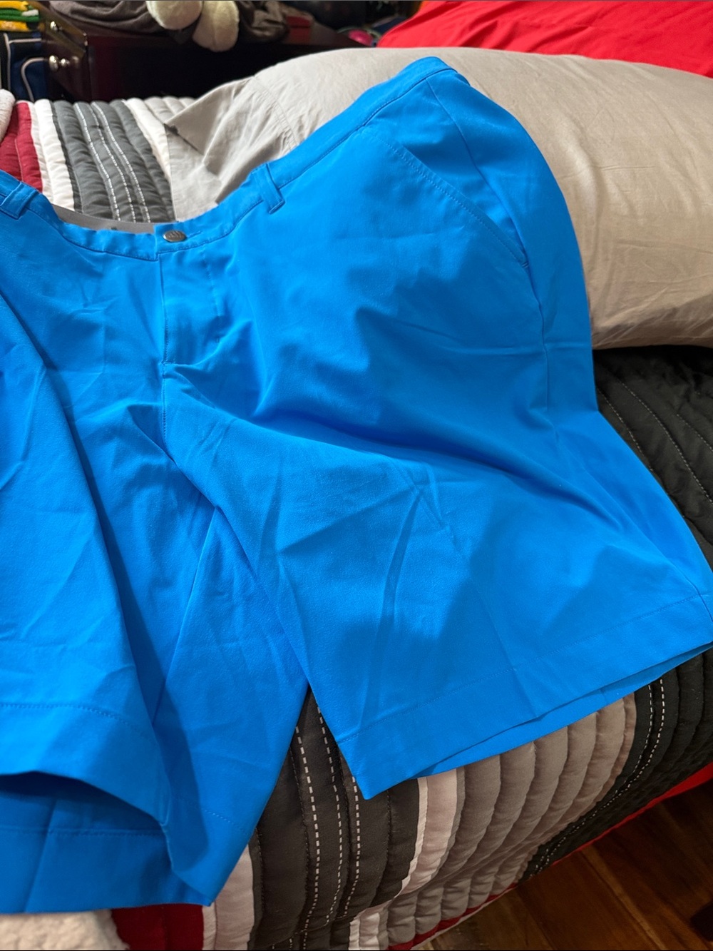 adidas Men’s Bright Cyan Flat-Front Shorts
